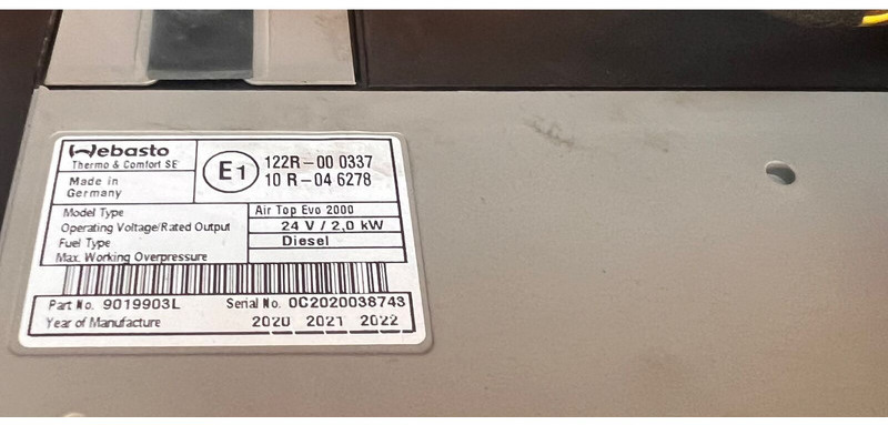 Webasto Air Top Evo 2000 - Chauffage/ Ventilation: photos 5 Webasto Air Top Evo 2000 - Chauffage/ Ventilation: photos 5