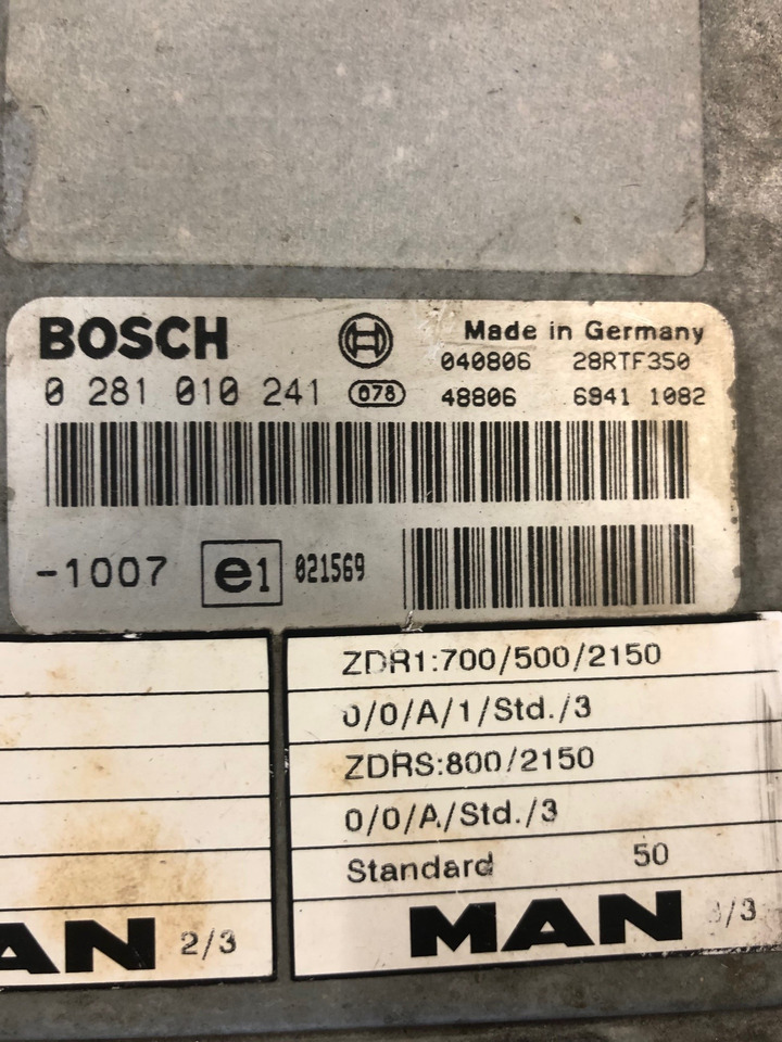 CENTRALINA EDC - RIF. BOSCH 0281010241 - RIF. MAN 51116157267 - Bloc de gestion: photos 2 CENTRALINA EDC - RIF. BOSCH 0281010241 - RIF. MAN 51116157267 - Bloc de gestion: photos 2
