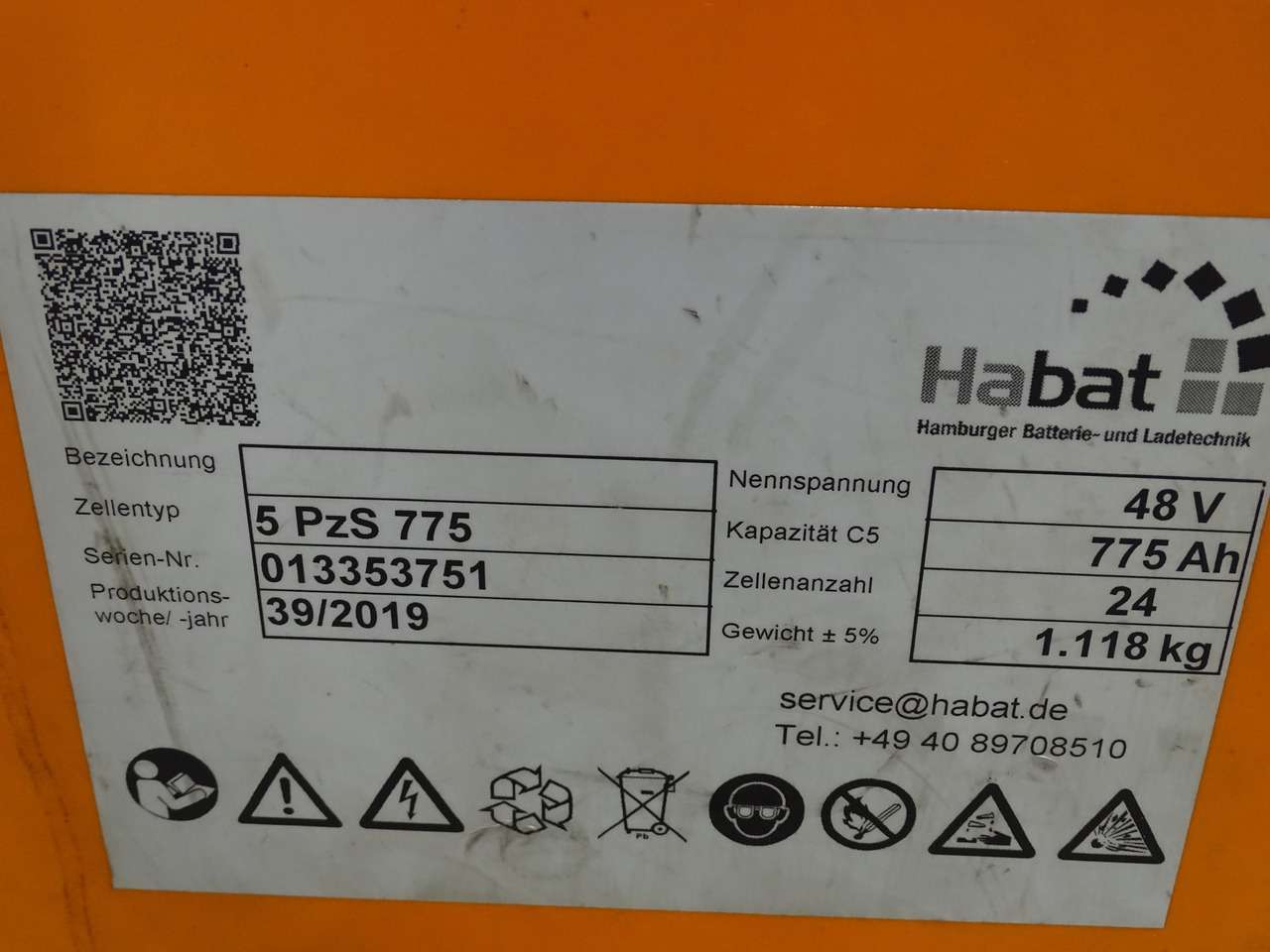 Habat 48V775AH - Accumulateur pour Matériel de manutention: photos 4 Habat 48V775AH - Accumulateur pour Matériel de manutention: photos 4